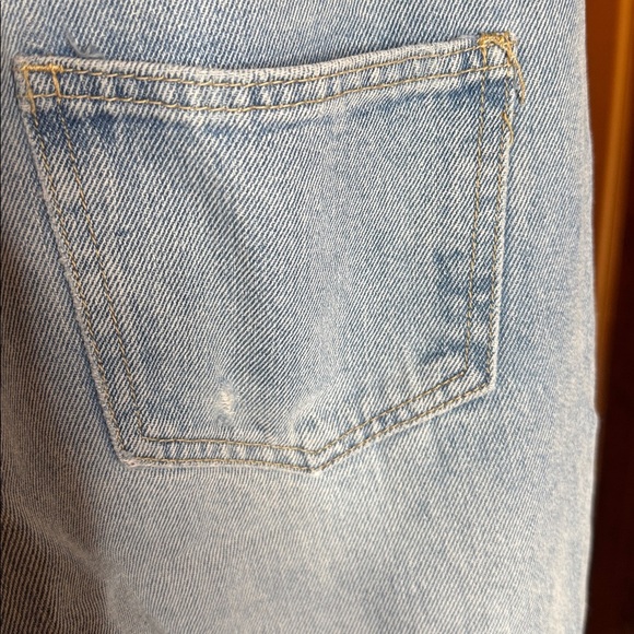 SHEIN EZwear Ripped Cutout Wide Leg Jeans Size 6 Light Wash Y2K Streetwear Denim - Picture 13 of 16